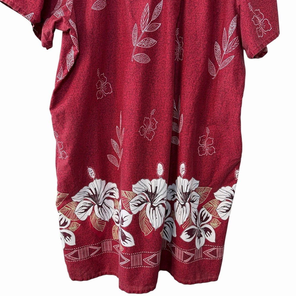 Anthony Richards Women's Red Floral Hawaiian MuuMuu House Dress Pockets 3XL Plus - Picture 12 of 13